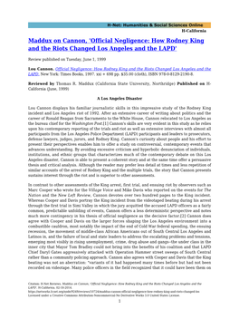 Official Negligence: How Rodney King and the Riots Changed Los Angeles and the LAPD'