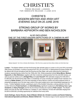 Christie's Modern British and Irish Art Evening Sale on 20