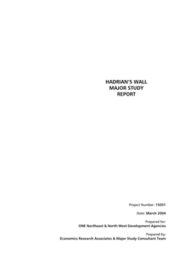 Hadrian's Wall Major Study Report