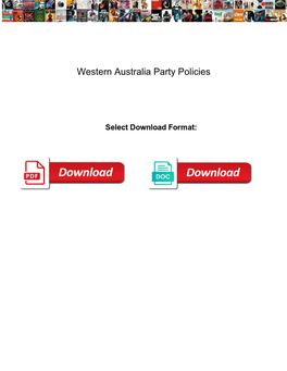Western Australia Party Policies