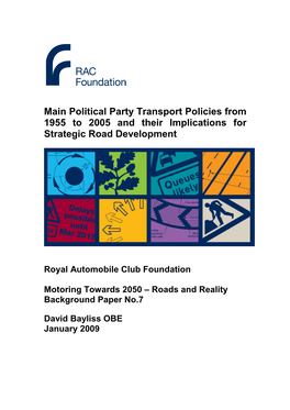Political Party Transport Manifestos