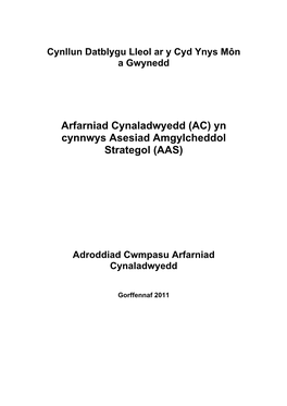 Adroddiad Cwmpasu Arfarniad Cynaladwyedd