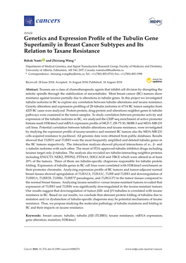 Genetics and Expression Profile of the Tubulin Gene Superfamily In