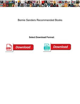 Bernie Sanders Recommended Books