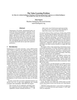 The Value Learning Problem