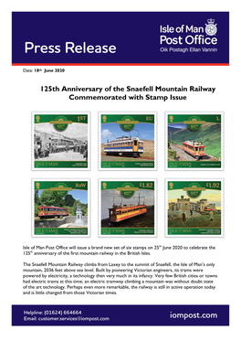 Press Release Snaefell Mountain Railway