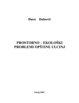 Ekološki Problemi Opštine Ulcinj