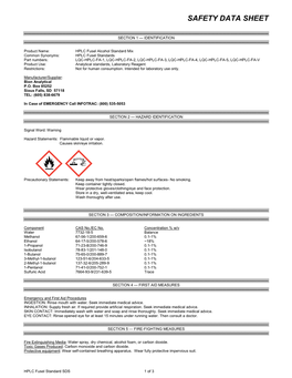 Custom Multi Ion Standard Msds