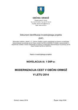 Modernizacija Cest V Občini Ormož V Letu 2014