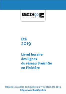 Livret Horaire Des Lignes Du Réseau Breizhgo En Finistère