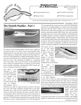 The Finnish Puukko - Part 1 Time the Art of Making Puukko Was Nearly Lost