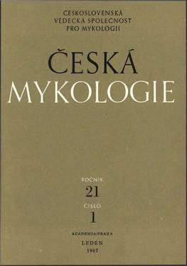 ČESKOSLOVENSKÁ VĚDECKÁ SPOLEČNOST PRO MYKOLOGII ČESKÁ ČESKÁ MYKOLOGIE Časopis Čs