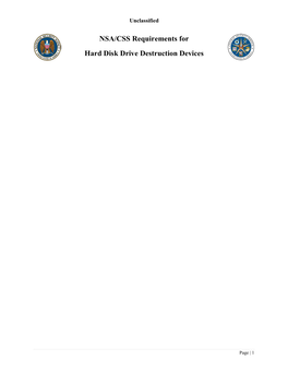 NSA/CSS Requirements for Hard Disk Drive Destruction Devices