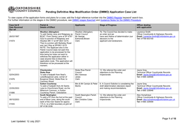 Last Updated: 12 July 2021 Case List # Parish & Applicants Stage of Progress Officer Dealing Date Received Details of Effect with Application Our Ref 5