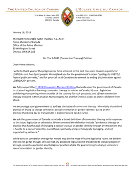 Letter to PM Re Conversion Therapy