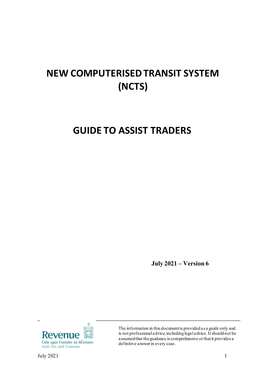 New Computerised Transit System (Ncts)