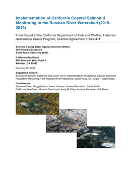 Implementation of California Coastal Salmonid Monitoring in the Russian River Watershed (2015- 2019)