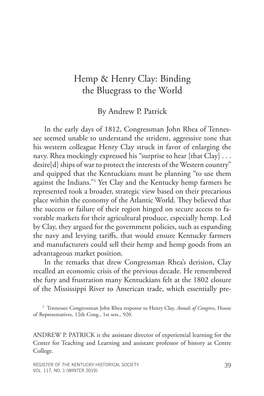 Hemp & Henry Clay: Binding the Bluegrass to the World