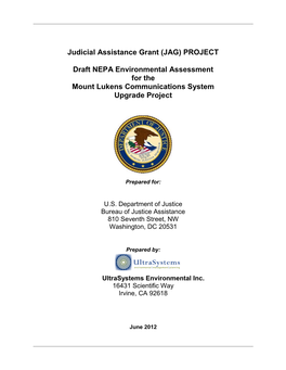 Environmental Assessment for the Mount Lukens Communications System Upgrade Project