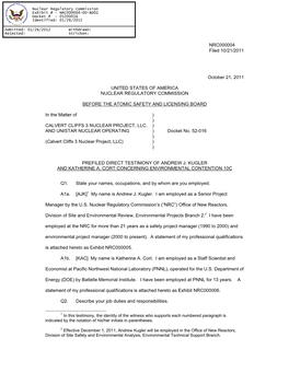 Prefiled Direct Testimony of Andrew J