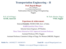 Unit-Iv Railway Engineering