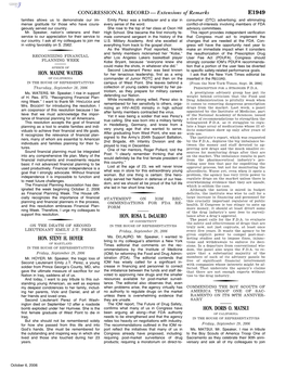 Extensions of Remarks E1949 HON. MAXINE WATERS