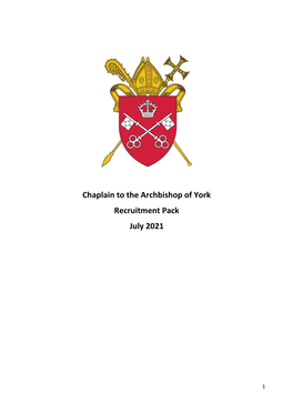 Chaplain to the Archbishop of York Recruitment Pack July 2021