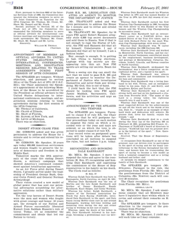 Congressional Record—House H416