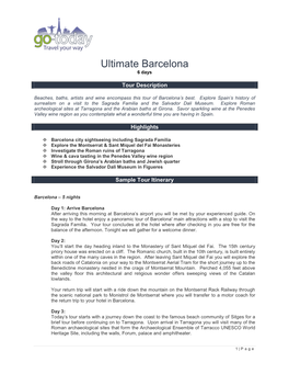 Ultimate Barcelona 6 Days