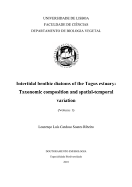 Intertidal Benthic Diatoms of the Tagus Estuary: Taxonomic Composition and Spatial-Temporal Variation