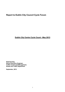 Dublin City Centre Cycle Count - May 2013