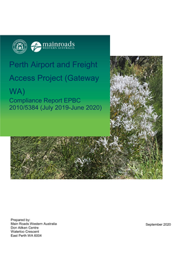 Perth Airport and Freight Access Project (Gateway WA) Compliance Report EPBC 2010/5384 (July 2019-June 2020)