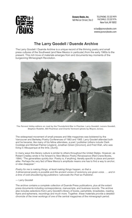 The Larry Goodell / Duende Archive