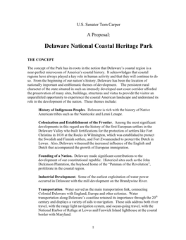 Delaware National Park Proposal