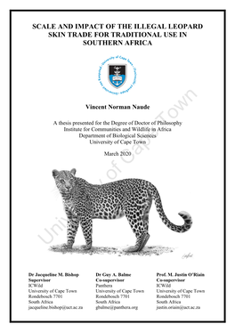 Scale and Impact of the Illegal Leopard Skin Trade for Traditional Use in Southern Africa