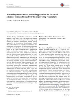 Advancing Research Data Publishing Practices for the Social Sciences: from Archive Activity to Empowering Researchers