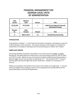 Chapter I - 2, Each Financial Transaction Increases Or Decreases a Local Unit of Administration's (LUA) Accounts