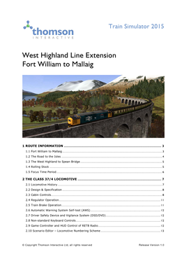 West Highland Line Extension Fort William to Mallaig