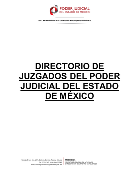 Directorio De Juzgados Del Poder Judicial Del Estado De México