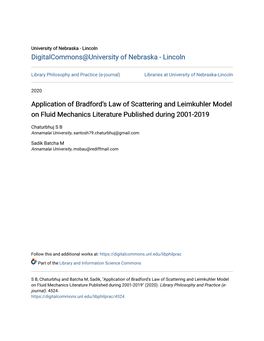 Application of Bradford's Law of Scattering and Leimkuhler Model