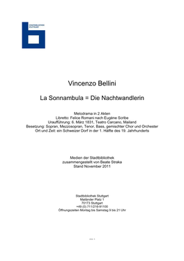 Vincenzo Bellini Sonnambula