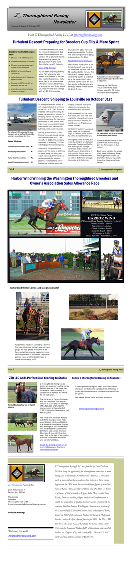 Zthoroughbred Racing Newsletter