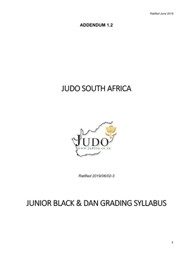 Judo South Africa Junior Black & Dan Grading Syllabus