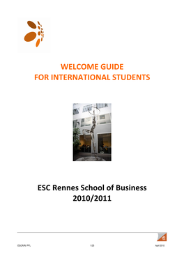 Welcome Guide for International Students Esc