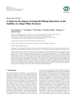 A Study on the Impact of Longwall-Mining Operation on the Stability of a Slope-Pillar Structure