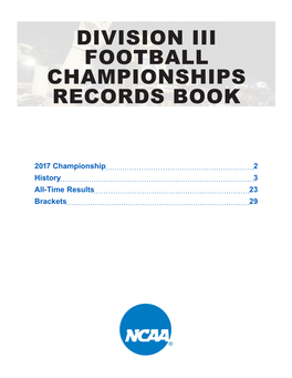 Division Iii Football Championships Records Book