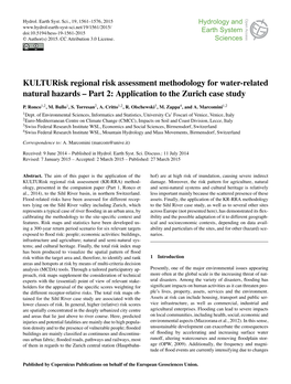 Kulturisk Regional Risk Assessment Methodology for Water-Related Natural Hazards – Part 2: Application to the Zurich Case Study