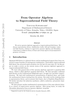 From Operator Algebras to Superconformal Field Theory