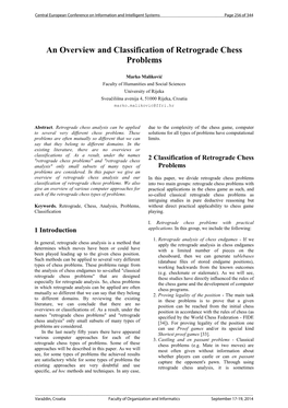 An Overview and Classification of Retrograde Chess Problems