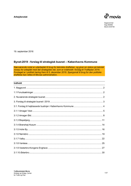 Bynet-2019 - Forslag Til Strategisk Busnet – Københavns Kommune